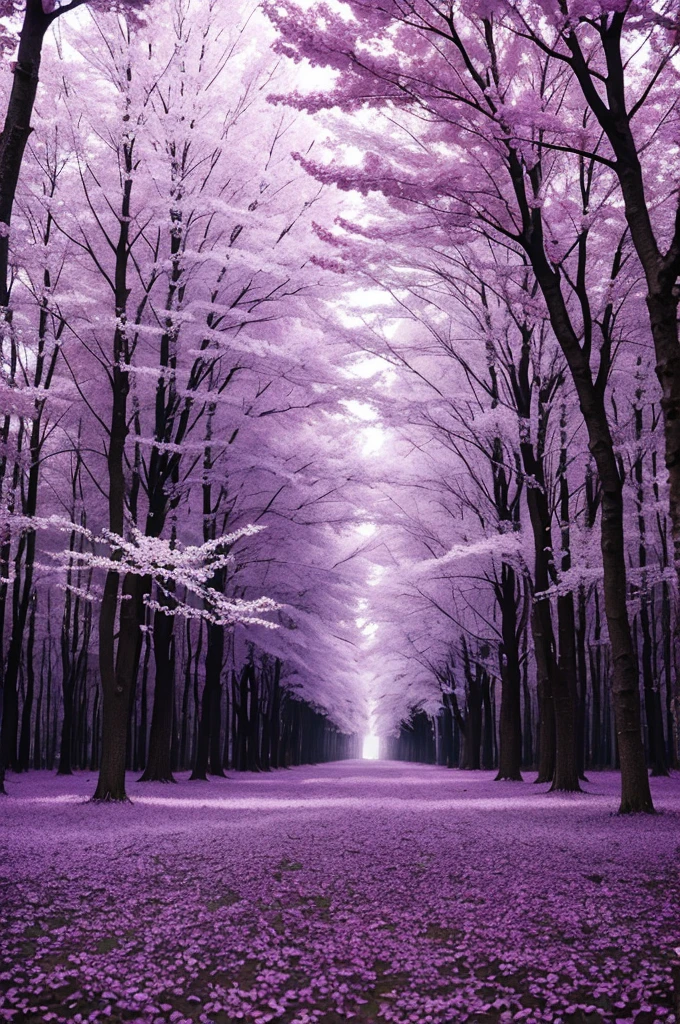 Cherry forest in purple tone