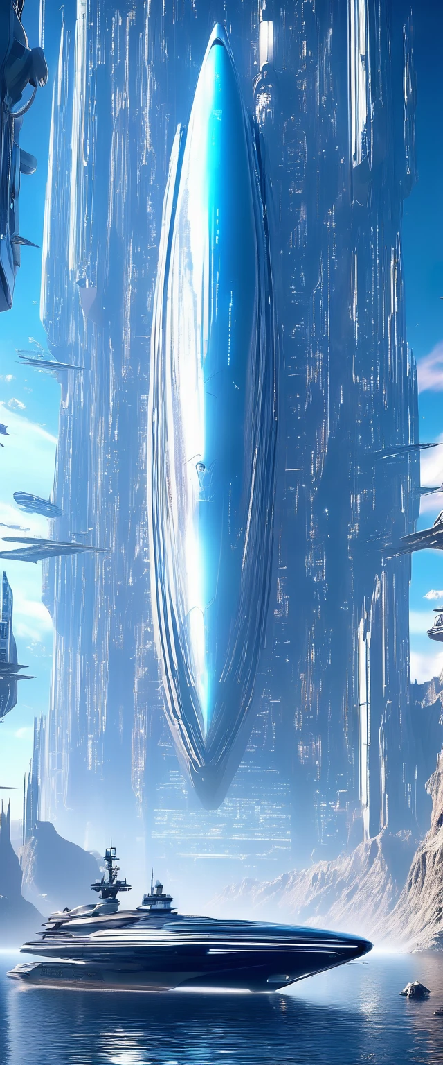 (Best Quality, 4k, ultra detailed, high resolution, Masterpiece: 1.2),(wide angle, Character in the distance in a futuristic building.:1.5), There is a character seen from afar., located on a high observation point:1.4. It is small compared to the surroundings.., highlighting the magnitude of the ship. The character is equipped with a space suit.:1.5, with flashing lights and mechanical details.View of outer space: through the boat&#39;s openings, you see a vast starry space. The stars are unevenly distributed.., creating variable densities and suggesting the remoteness of some celestial objects.