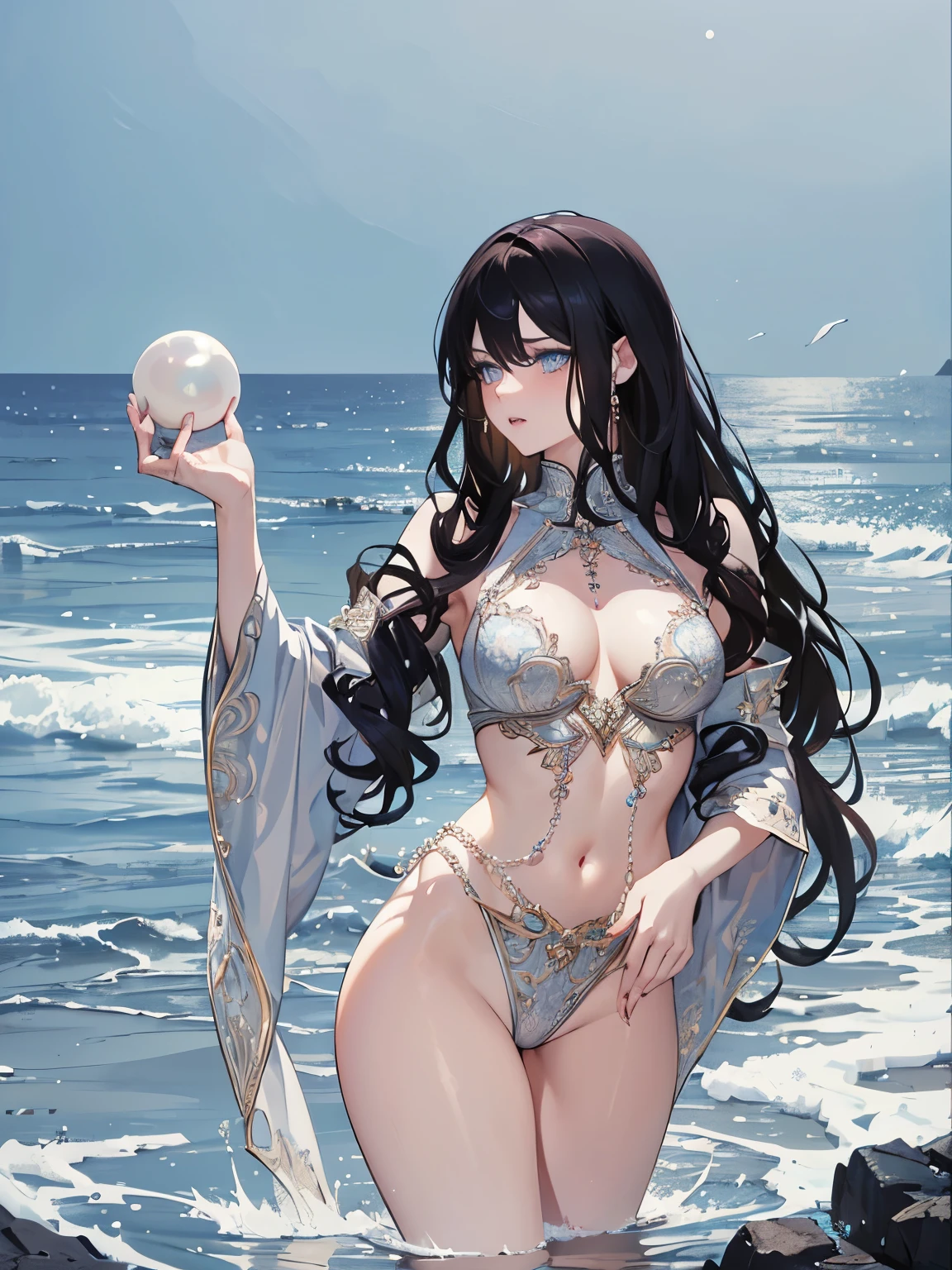 1girl,solo, SuLapisLazuli, blue skin, blue eyes, colored skin, lapis lazuli \(steven universe\),full body,standing, blue crop top, blue long sundress, barefoot, (masterpiece:1.4),(best quality:1.4), medium breasts, looking at viewer, beach, closed mouth,vnude, solo, lying on back, legs spread, pussy, anus, nipples, navel, looking at viewer, score_9, score_8_up, score_7_up, score_6_up, score_5_up, score_4_up, (mother and dad:1.5) ((both having sex)) ((standing and carrying sex position))