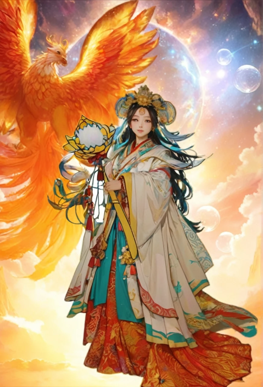 Highest quality、4k wallpaper、masterpiece、Highly detailed CG、Very fine grain、Super detailed、Intricate details、顔を上げる 1 天照大御godが中央にいます、Raise 1 happy smiling shy girl in center neon pop abstract art style、public、Very fine bubble stream、Very fine light sparkle、The delicate movements of very small flowers、Very... 1. **stage setting**: まずteethgod秘的な空間を設定します。A place with a calm atmosphere under the blue sky、天照大御godが舞を踊る場面です。空teeth澄み渡り、The light that makes you feel something special is shining in.。
2. **天照大御godの描写**: 天照大御godteeth美しく、god々It's full of beauty.。白いgod々Wearing a nice costume、My hair flutters quietly in the wind、It reflects light and shines。その表情teeth穏やかで、It has a calming presence to those around you.。
3. **周囲のgod々and Nature**: 天照大御godを見守るgod々teeth、It is expressed in various ways。wood々and rocks々The spirits that dwell in、Spiritual beings floating in the sky、Silently watching the dance。Also、海岸にteeth多くの人々Gathered、We are praying with our hands together。彼らの顔にteeth信仰と希望が宿っています。
4. **Light and Color**: 空とgod々の周りにteeth、There is a special light and color。for example、god々The soft light that illuminates the figure of、The sky changes from blue to purple, enveloping the entire space.。
5. **Ambience**: この場面teeth静謐でgod聖な雰囲気に満ちています。It gives viewers a sense of comfort and excitement.、精god的なエネルギーが漂っています。