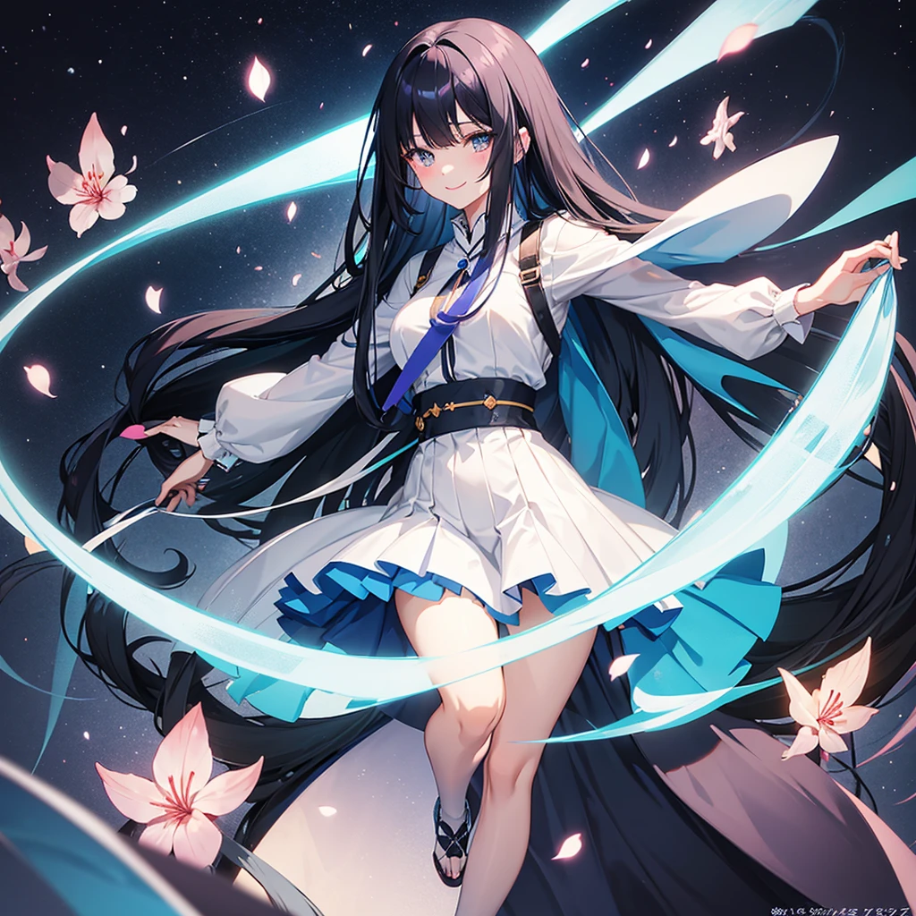 One Girl、Back view、Are standing、Under a star-filled sky