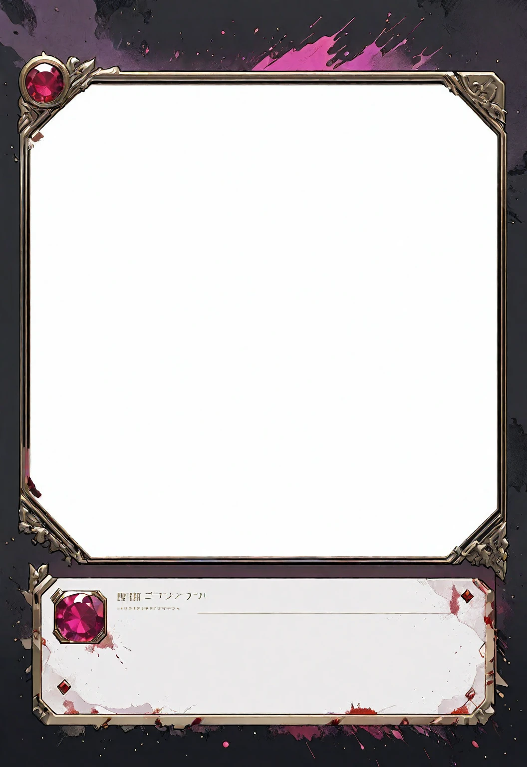 A modern minimalist style blank character profile,Leave a square blank space in the middle。Applicable to card UI。