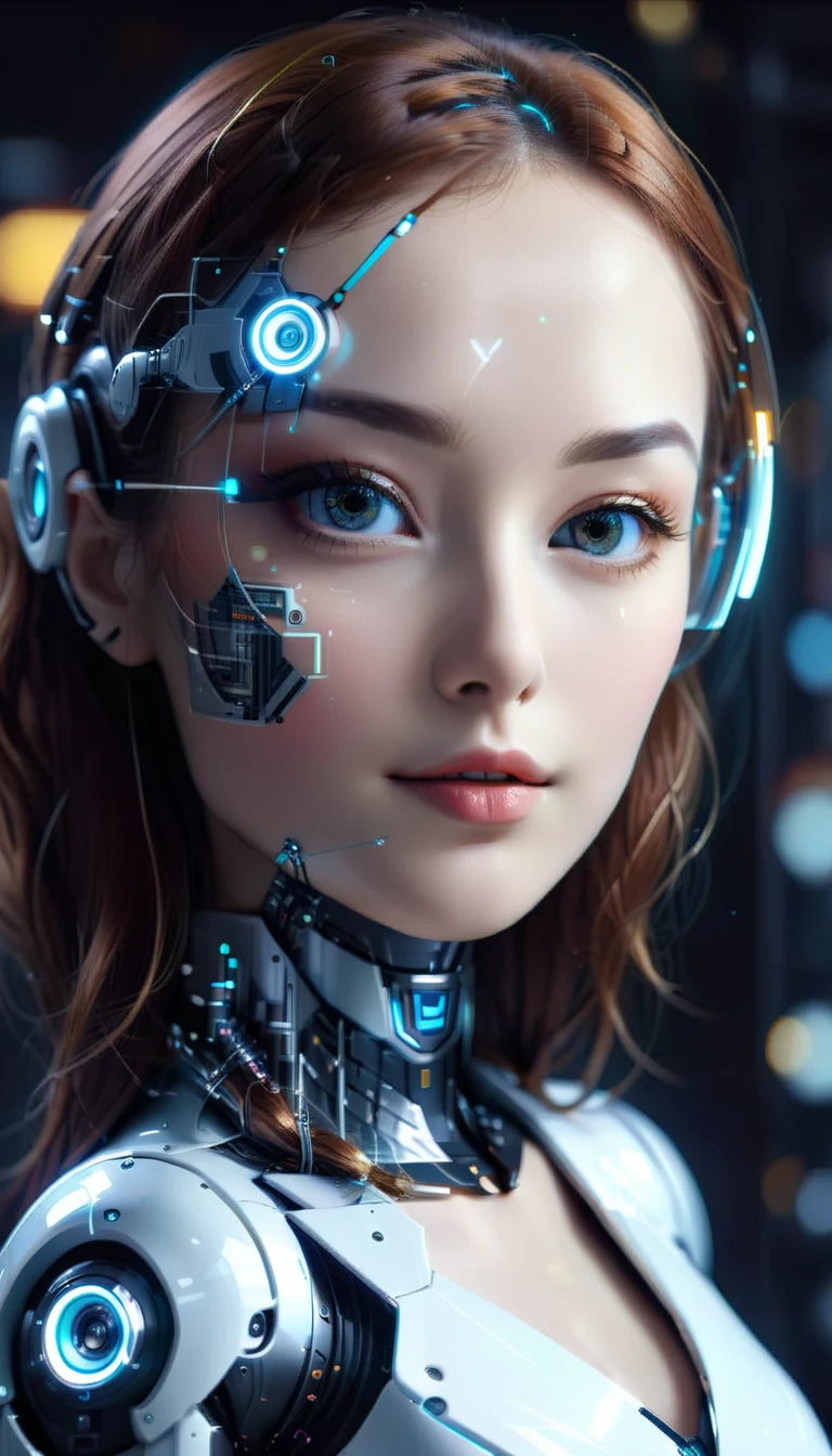 (modern, ellegant, beautiful and smart robot assistant), (icon), (futurist)