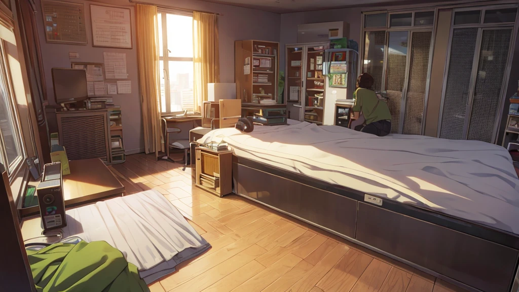 sad in his room with headphones