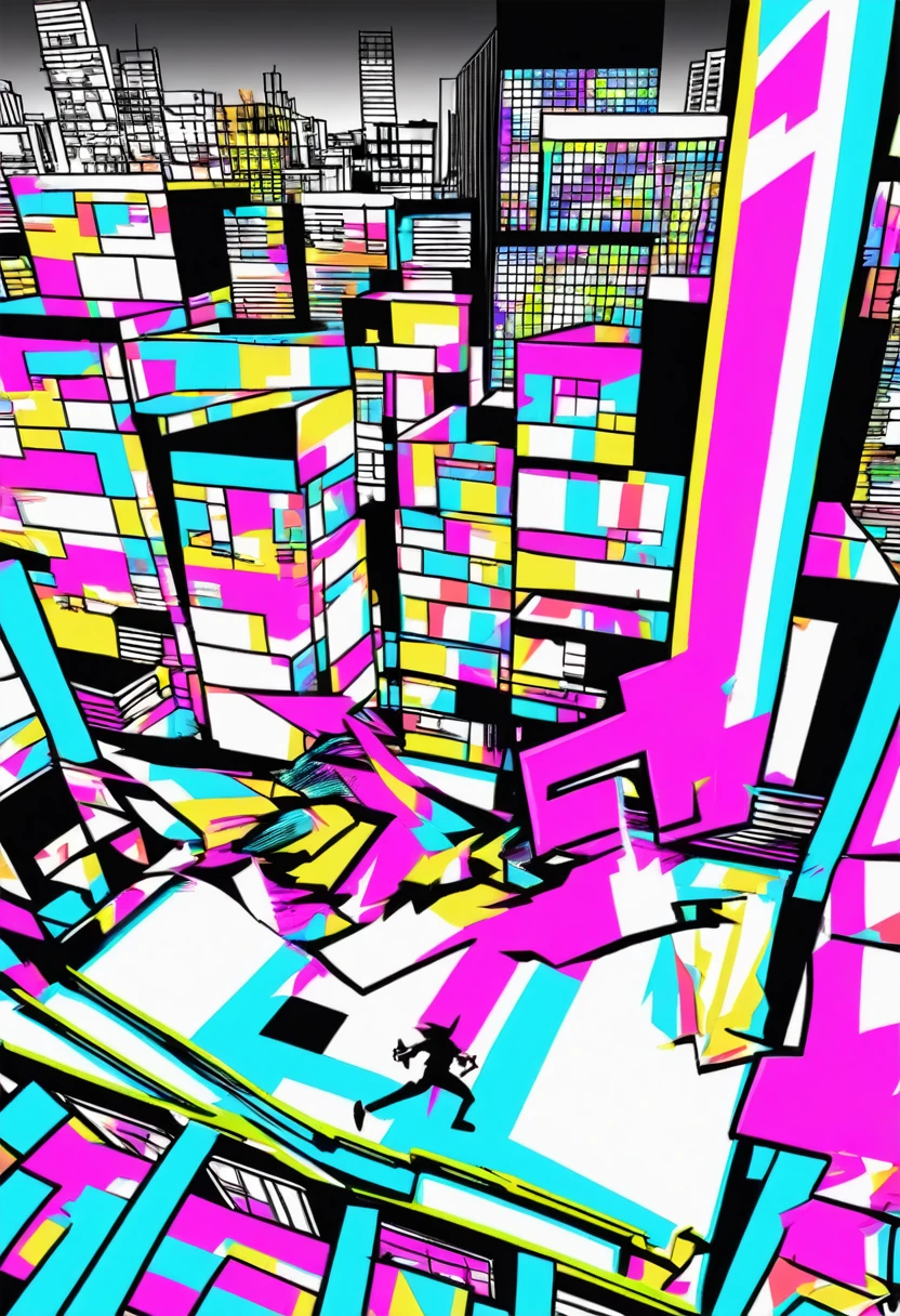 Satoru Gojo, urban rooftop, unleashing domain expansion, overlooking ...