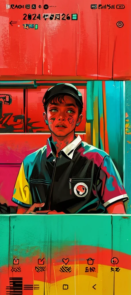 HD, (Best details) (best quality), Ms. Alfie wearing sunglasses sitting on sofa chair, (((Graffiti Art))), (((Trigger Studio Style, Graffiti Art, Rock Punk, Neon Colors))), Kahn Griffiths
