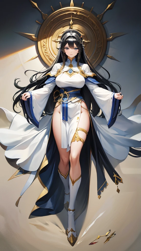 (masterpiece, 4K ,Super detailed:1.2), (anime:1), whole body側面図, jRPG Characters, jRPG Characters art, RPG Characters, View Viewer, Black Hair, Gladiator, (Medieval), whole body, (Perfect quality), Pure white background, Lots of white space, whole bodyが写っている, whole body写真