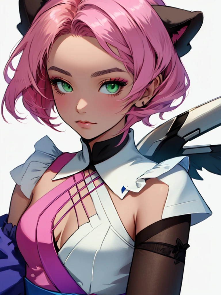 Alisa Bosconovitch, best qualityer, contemporary, flat style, minimalism, Green Eyes Flat Illustration, pink hair, shorth hair, multicolored wildly hair, black jersey, mechanical wings, Head Portrait Close-U, pointed chest, neckleace, super neckleace, middlebreasts, tekken,pink hair pastel, 1girl, in kimono, hand-painted,Colorless line drawing, pastel yandere colorful, tekken, Super cute pink hair girl with gothic makeup on the side, with maid outfit,slender figure,chunky,He sat on the floor,Dressed in pink and white maid outfits,Very Shorthair,with cat ears,quadratic element,, pink kawaii in 1910 era clothing, Alisa Bosconovich pink lips, no style da soft core palette aurorapunk, an anime illustration of his face, animated gifs, hand drawn animation, charming sketches, smooth and shiny, hazy romanticism, Superflat style, white background - ar 1:1 - niji 5 - expressive style --s 50 ,Pink kawaii girl in the era of 1920s clothesPink eagles, wearing a bright white shirt, no style da soft core palette aurorapunk, an anime illustration of his face, animated gifs, hand drawn animation, charming sketches, smooth and shiny, hazy romanticism, Superflat style, white background - ar 1:1 - niji 5 - expressive style --s 50, absurdrez, Cao Cao, ultra detailed, (1girl:1.3), break , Design an image featuring beautiful calligraphy