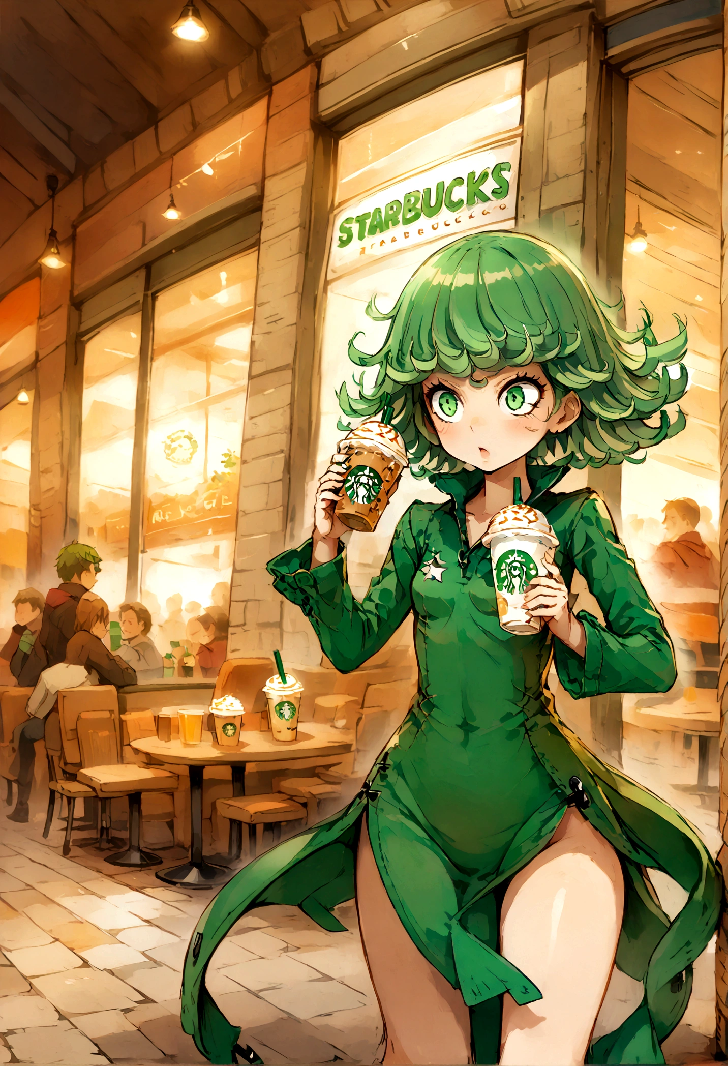 SCORE_9,TATSUMAKI,STARBUCKS,APRON,NUDE,