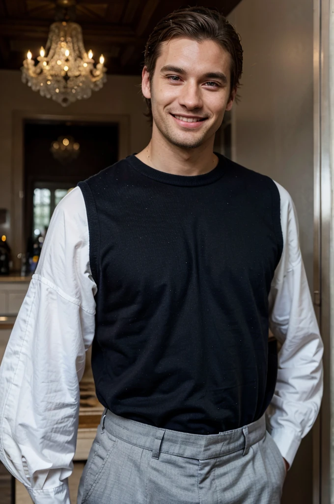 european man standing, smiling
