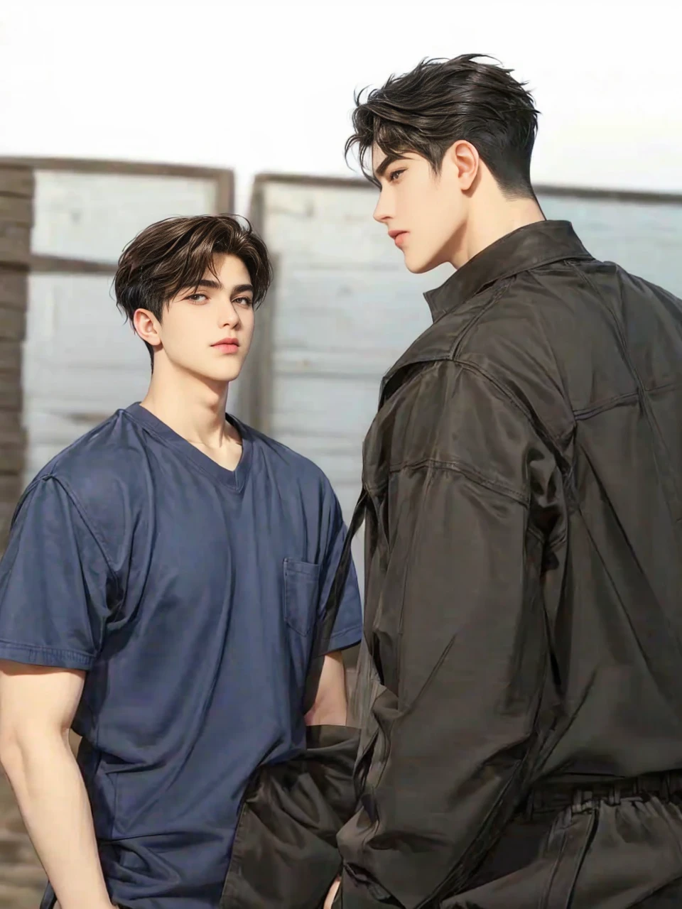 masterpiece, 1boy, young, handsome, black hair, undercut hair, 1boy, adults, handsome, brown hair, short hair, perfect face, detailed eyes and face,brown eyes, clean shaved, muscular, capturing a rural atmosphere, dynamic lighting, unreal engine 5