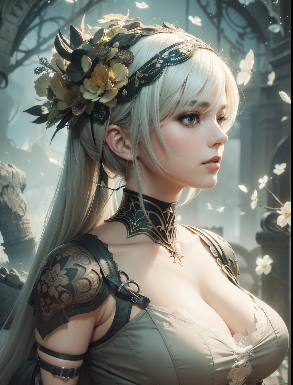 "2B NIER AUTOMATA": ultra detailed artistic photography, midnight aura, night sky, detailed gorgeous face, dreamy, glowing, backlit, glamour, glimmer, shadows, oil on canvas, brush strokes, smooth, ultra high definition, 8k, unreal engine 5, ultra sharp focus, art by alberto seveso, artgerm, loish, sf, intricate artwork masterpiece, ominous, matte painting movie poster, golden ratio, trending on cgsociety, intricate, epic, trending on artstation, by artgerm, h. r. giger and beksinski, highly detailed, vibrant, production cinematic character render, ultra high quality model, Bloodborne