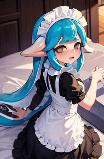 Splatoon,Embarrassed,semen,Squid Girl,Maid clothes,Big Breasts