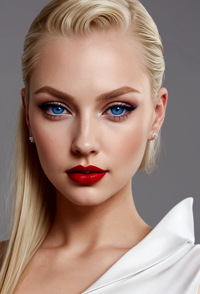 8k surreal, a pretty girl 16 years old with blonde hair with long braided hair and dark blue eyes ,Very detailed, beautiful face without makeup, White dress, beautiful and contagious smile,