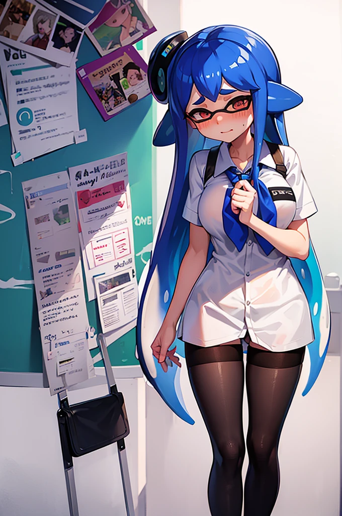Splatoon,Embarrassed,semen,Squid Girl,uniform,Big Breasts