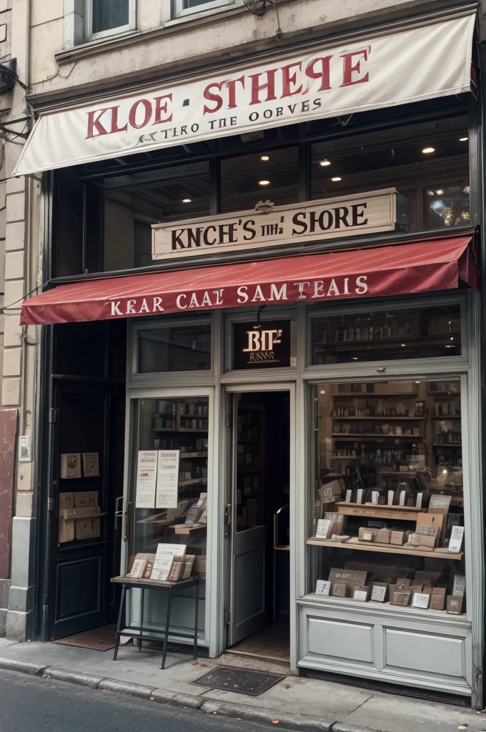knife shop, on the store facade written her name which is "Caesar's Knives"