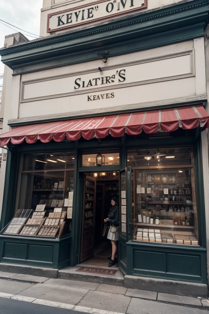 knife shop, on the store facade written her name which is "Caesar's Knives"