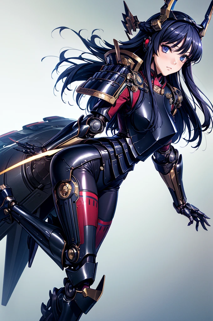 Highest quality、unity 8k wallpaper、32k、masterpiece、Very detailed、Ultra-high resolution、Ultra-high resolution、Android Akane Ryuzoji、Androidization、Robot Girl、Dressy armor with mechanical limbs、thigh、Big Tits Tech Girl、Machinery Parts、Super complexly expressedRobot Joints、Robot Joints、Robot Fingertips、Single Mechanical Arm、Mechanical Arm、headgear、headset、Detailed mechanical body、A mechanical corset covered in elaborate armor.、Stiletto heels、Realistic and complex camera eye、A complex fusion of body and machine、Armored legs、Robotic knee joint、Mechanically generated fingers、Eyes like a mechanical camera、Anatomically correct machine、The whole body is covered in machinery、Dressed in armor、Beautiful posture、Princess Half Up Hairstyle、(((Part of the thigh is flesh colored)))、