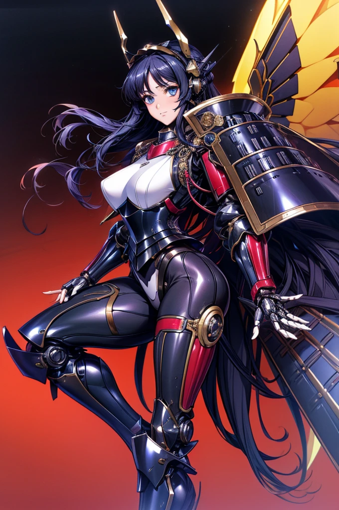 Highest quality、unity 8k wallpaper、32k、masterpiece、Very detailed、Ultra-high resolution、Ultra-high resolution、Android Akane Ryuzoji、Androidization、Robot Girl、Dressy armor with mechanical limbs、thigh、Big Tits Tech Girl、Machinery Parts、Super complexly expressedRobot Joints、Robot Joints、Robot Fingertips、Single Mechanical Arm、Mechanical Arm、headgear、headset、Detailed mechanical body、A mechanical corset covered in elaborate armor.、Stiletto heels、Realistic and complex camera eye、A complex fusion of body and machine、Armored legs、Robotic knee joint、Mechanically generated fingers、Eyes like a mechanical camera、Anatomically correct machine、The whole body is covered in machinery、Dressed in armor、Beautiful posture、Princess Half Up Hairstyle、(((Part of the thigh is flesh colored)))、