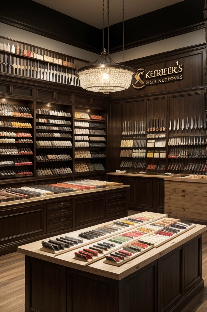 generate an image of a knife store called "Caesar's Knives"