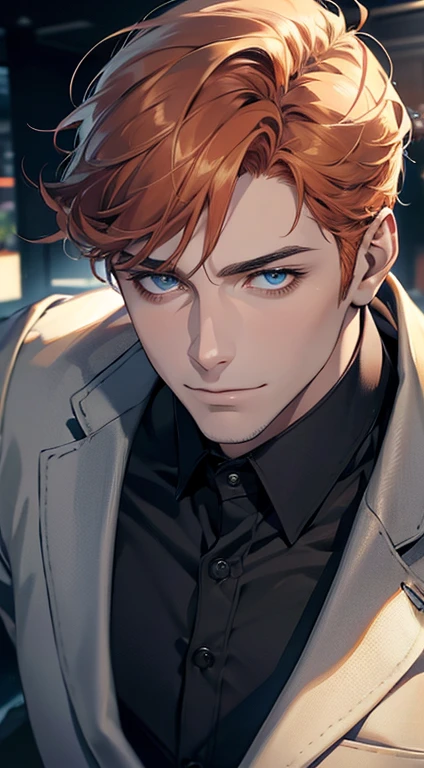 (best quality,4k,8k,highres,masterpiece:1.2),ultra-detailed,(realistic,photorealistic,photo-realistic:1.37),1 man,31 years old,mature man,very handsome,without expression,smile,short grey b
Orange hair,blue eyes,penetrating gaze,perfect face without errors,imposing posture,businessman,office background,cinematic lighting,hdr image