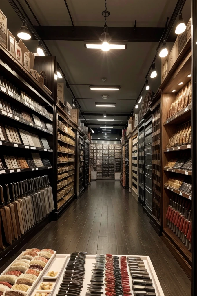 generate an image of a knife store called "Caesar's Knives"