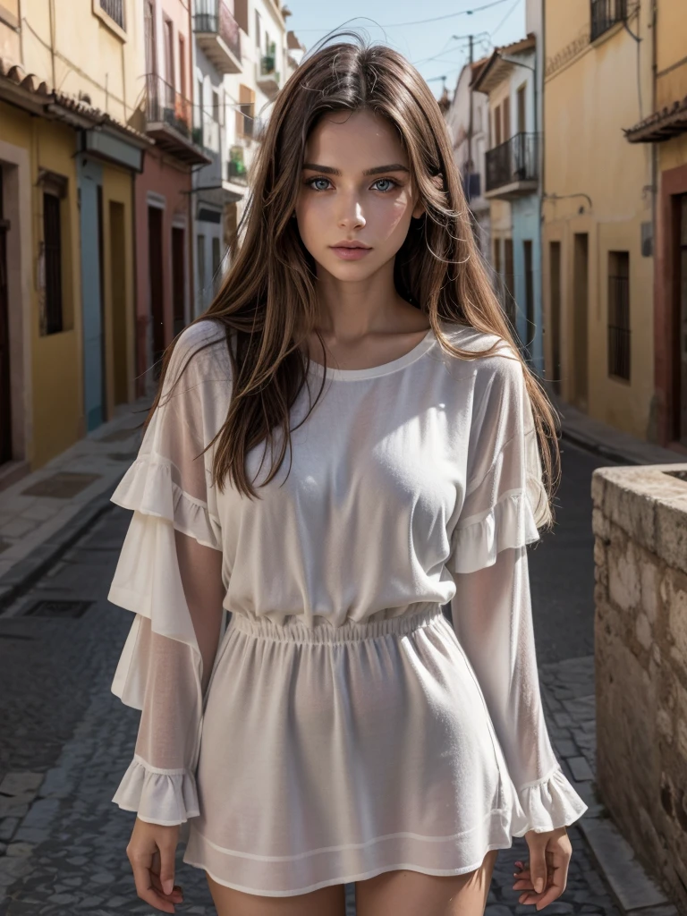 Brazilian, 30 years old, model, straight hair, blue eyes and clothes and Last Photo Shoot in Spain!
