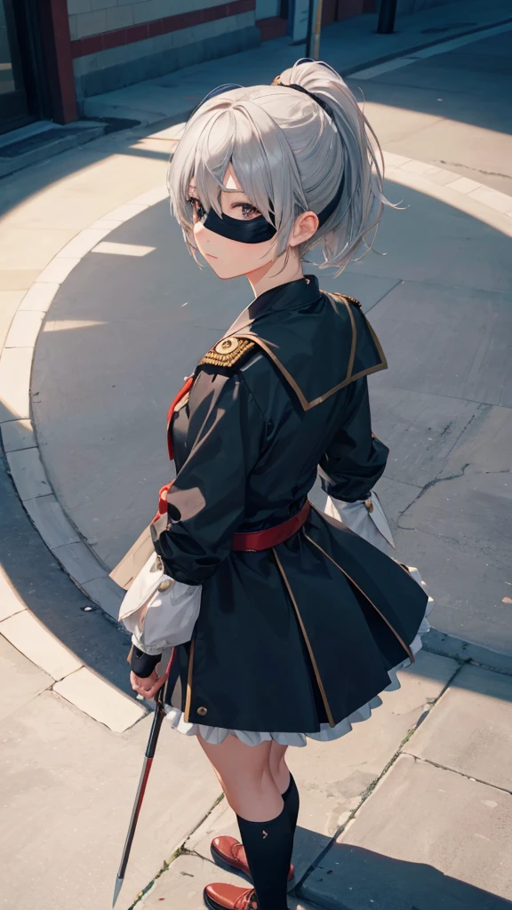 (非常に詳細な CG ユニティ 8K 壁紙), (masterpiece), (Highest quality), (Super detailed), (Best illustrations), (Best Shadow), (Absurd), 2b, One girl, short hair, Long ponytail, Regular size , Gray Hair, Blindfolded Solo, Intimidating woman, Admiral&#39;s Uniform, night, Hero Pose, White clothes, General uniform, uniform, sunlight, sunlightにさらされる,commander, Cape, Finding, ((Beautiful Fantasy Girl)), (Master Parts: 1.2), Highest quality, High resolution, Photorealistic, Photogenic, ユニティ 8K 壁紙, Perfect lighting, (Perfect Arms, Perfect Anatomy) Beautiful Face, Intricate details, Realistic details, anime, Perfect Girl, Perfect detail, Ultra HD |, 8K, Professional photos(非常に詳細な CG ユニティ 8K 壁紙), (masterpiece), (Highest quality), (Super detailed), (Best illustrations), (Best Shadow), (Absurd), 2b, One girl, short hair, Short Ponytail, Regular size , Gray Hair, Blindfolded Solo, Intimidating woman, Admiral&#39;s Uniform, night, Hero Pose, White clothes, General uniform, uniform, sunlight, sunlightにさらされる, commander, Black clothes, Sunlit, Sunset background