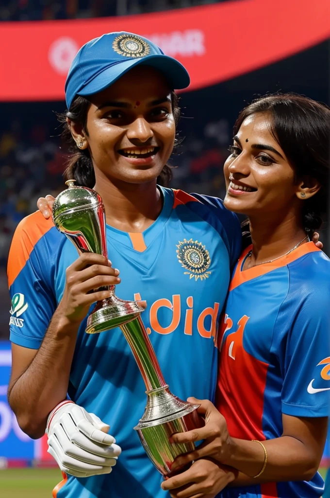 India lifting the 2024 T20 World Cup Trophy