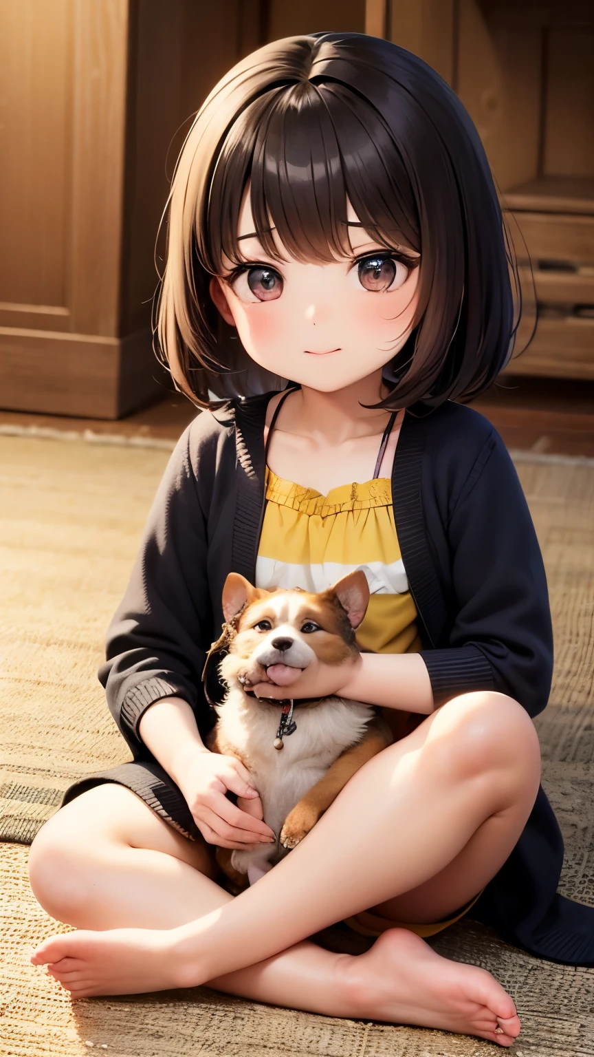 FREEN SAROCHA CHANKIMHA playing  with her little puppy 