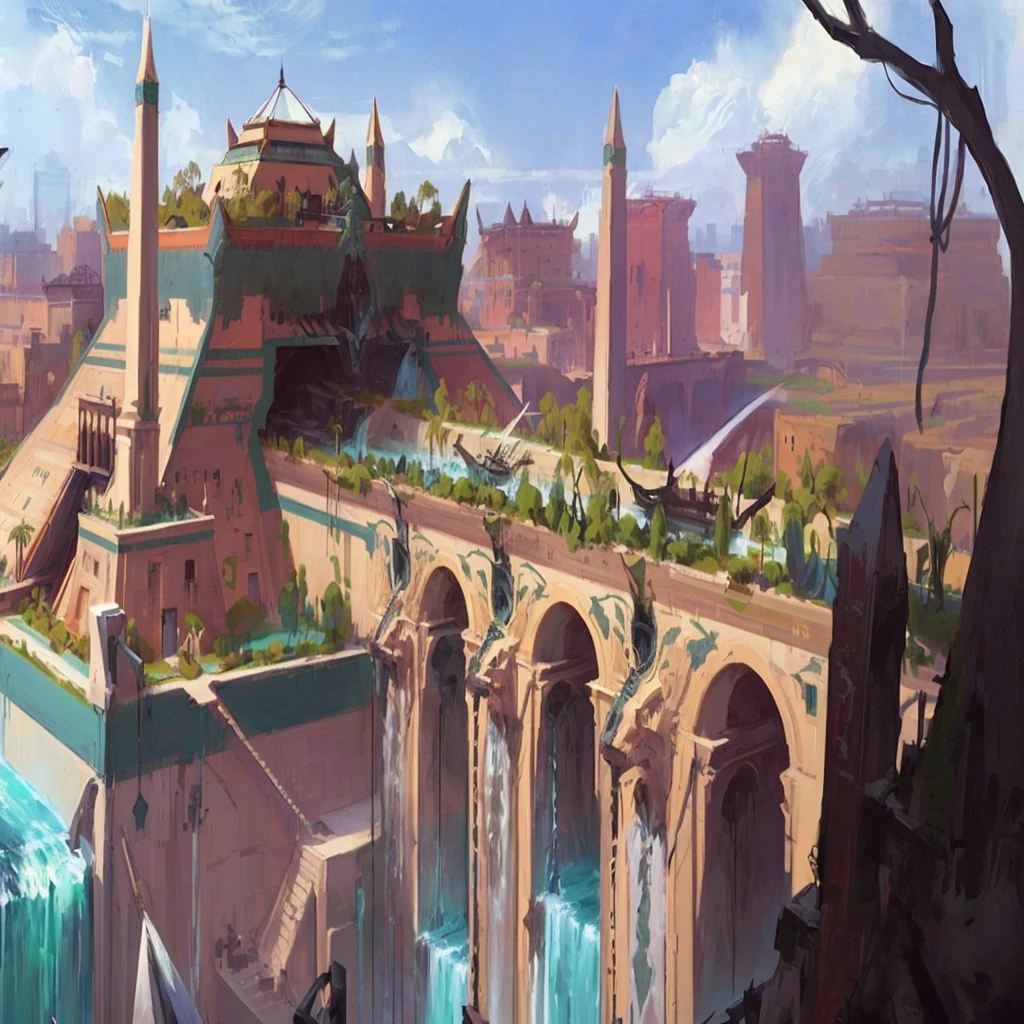 There is a painting,There is a city in the painting,There is a waterfall and a bridge inside, 卡拉德许Concept Art. Mechanical, 游戏Concept Art, Concept Art, 城市Concept Art, 环境Concept Art, 奇幻Concept Art, Concept Art, Concept Art世界, 环境Concept Art, Concept World Art, 戏剧Concept Art, 环境和Concept Art, Concept Art