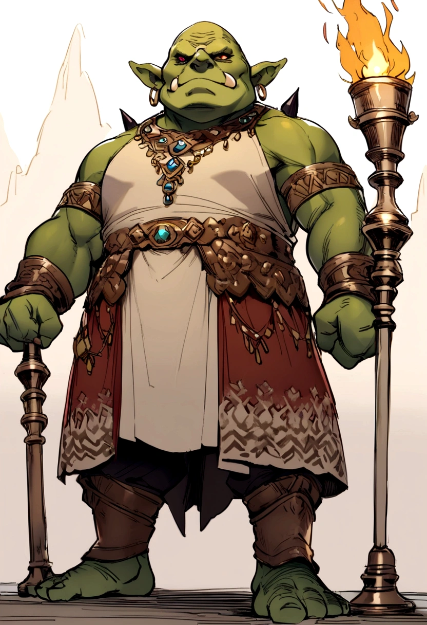 Cute orc holding a torch adult
