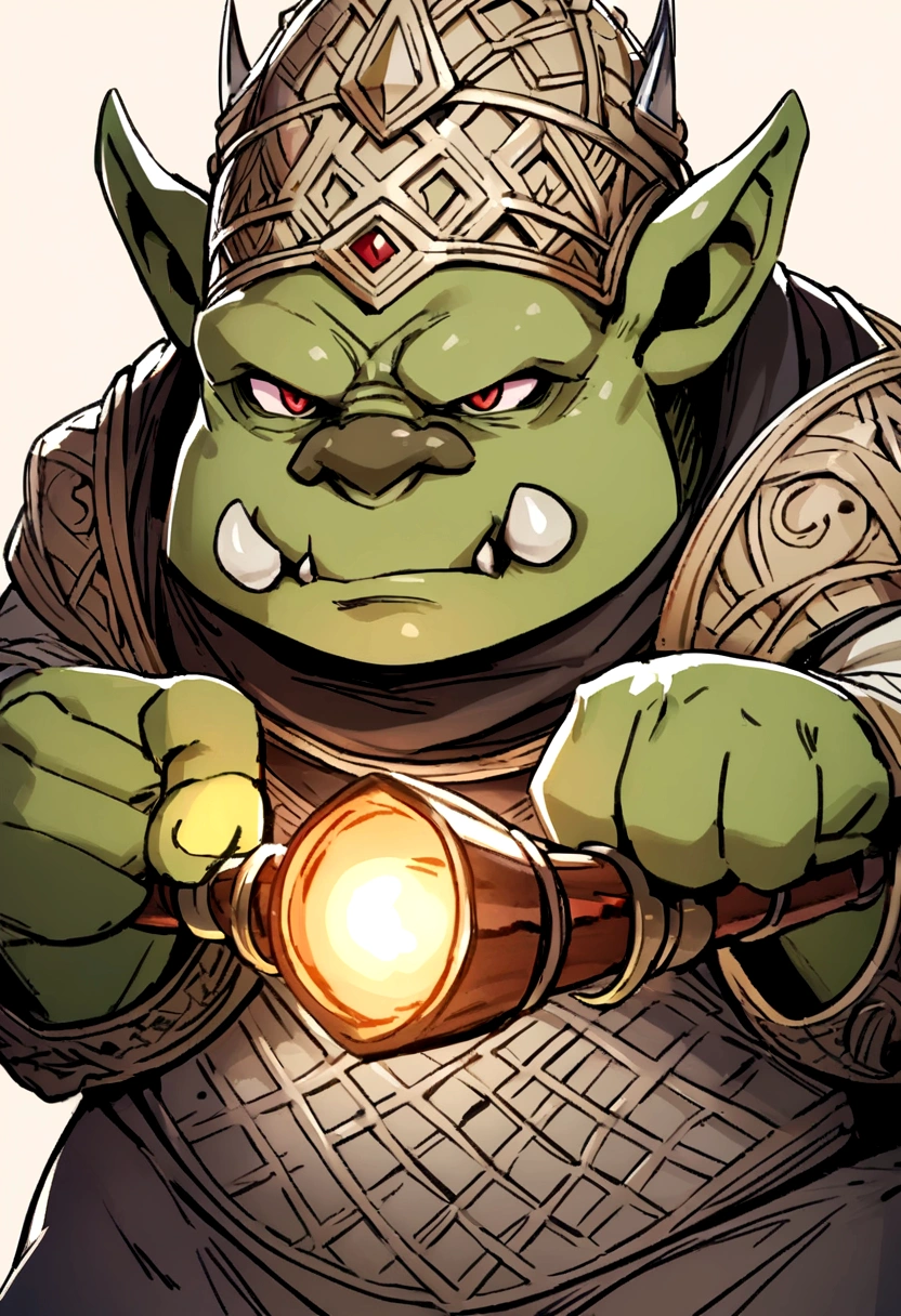 Cute orc holding a torch adult