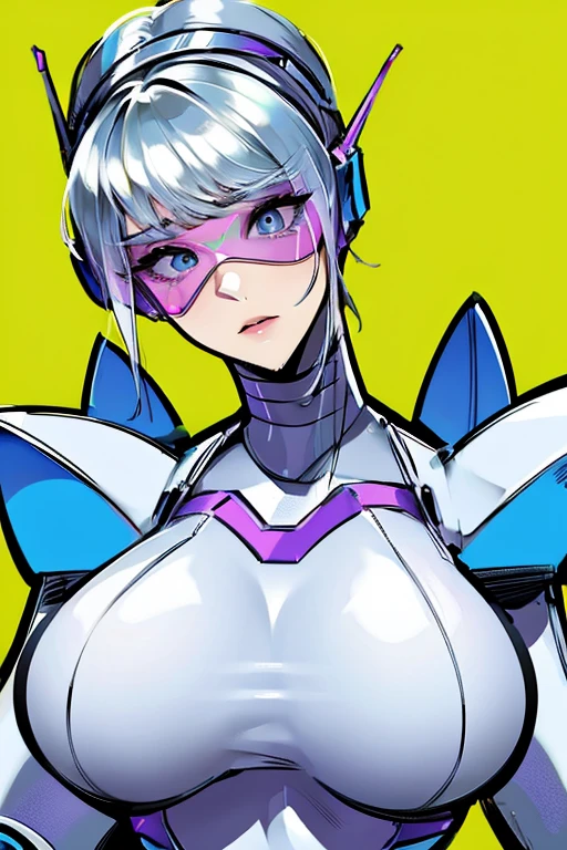 empty eyes,Robotized woman,robot transformation ,big breast,robot joint