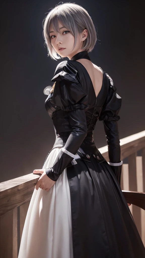(非常に詳細な CG ユニティ 8K 壁紙), (masterpiece), (Highest quality), (Super detailed), (Best illustrations), (Best Shadow), (Absurd), 2b, One girl, short hair, Long ponytail, Regular size , Gray Hair, Blindfolded Solo, Intimidating woman, Admiral's Uniform, night, Hero Pose, White clothes, General uniform, uniform, sunlight, sunlightにさらされる,commander, Cape, Finding, ((Beautiful Fantasy Girl)), (Master Parts: 1.2), Highest quality, High resolution, Photorealistic, Photogenic, ユニティ 8K 壁紙, Perfect lighting, (Perfect Arms, Perfect Anatomy) Beautiful Face, Intricate details, Realistic details, anime, Perfect Girl, Perfect detail, Ultra HD |, 8K, Professional photos(非常に詳細な CG ユニティ 8K 壁紙), (masterpiece), (Highest quality), (Super detailed), (Best illustrations), (Best Shadow), (Absurd), 2b, One girl, short hair, Short Ponytail, Regular size , Gray Hair, Blindfolded Solo, Intimidating woman, Admiral's Uniform, night, Hero Pose, White clothes, General uniform, uniform, sunlight, sunlightにさらされる, commander, Black clothes, Sunlit, Sunset background
