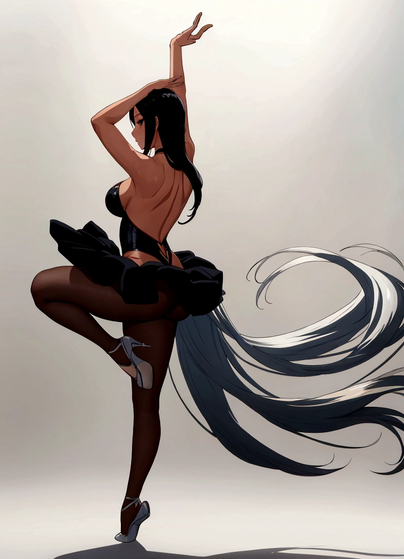 sexy girl, ballet dancer , big ass , big bobs, White background , long hair