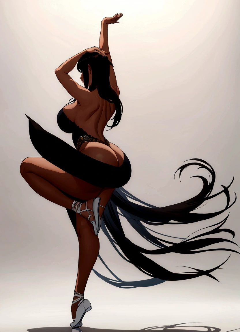 sexy girl, ballet dancer , big ass , big bobs, White background , long hair