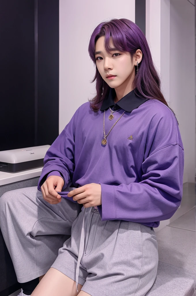 Kim taehyun, BTS, purple,