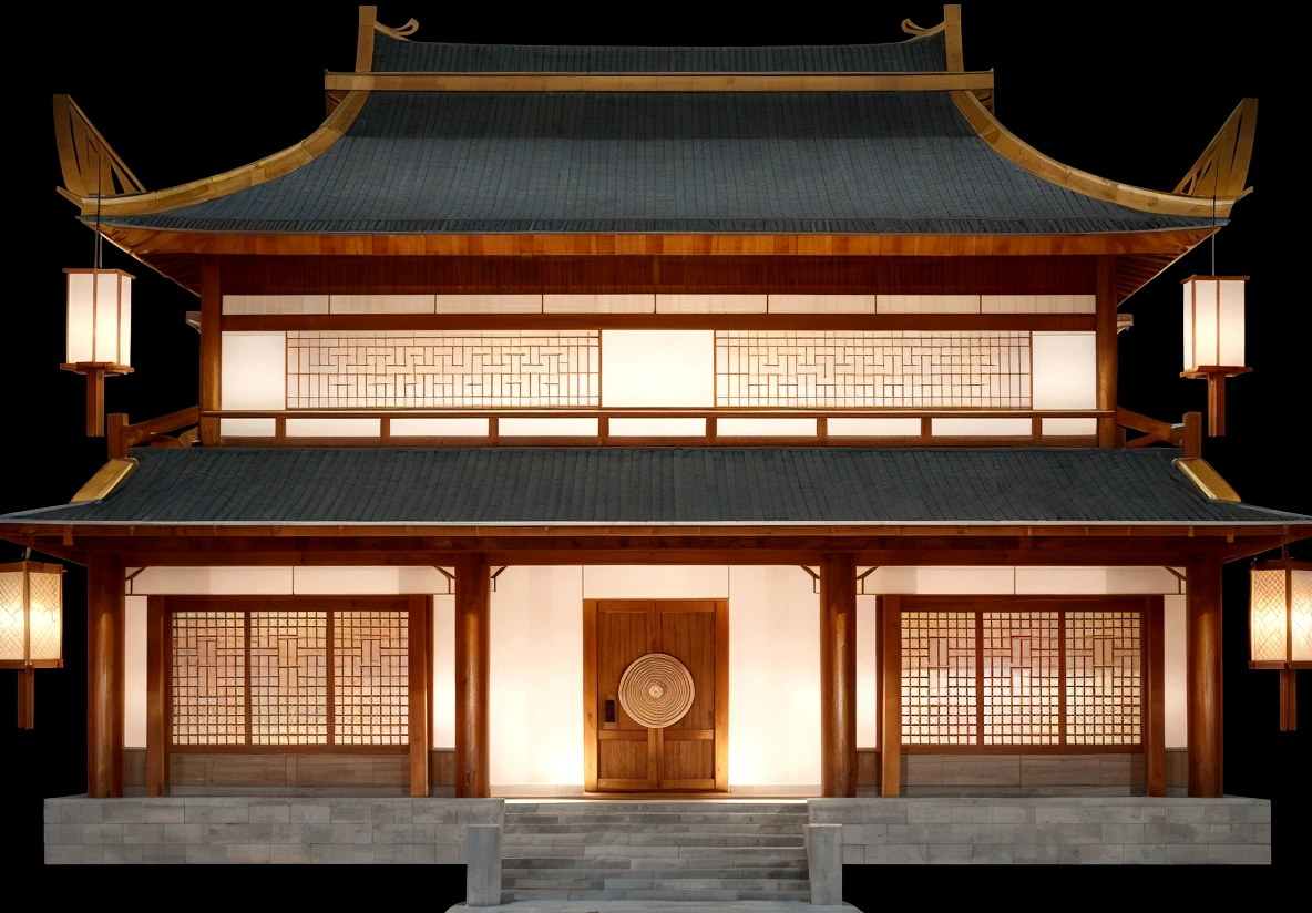 a close up of a building with a lantern on the roof, zen temple background, japanese house, japanese temple, ancient japanese architecture, temple background, japanese architecture, digital painting of a pagoda, background depicting a temple, japanese temples, chinese building, inspired by Shūbun Tenshō, inspired by Sesshū Tōyō, european japanese buildings