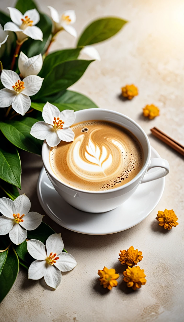 Best still life composition(best quality,4K,8K,High resolution,masterpiece:1.2),Super detailed,(Practical,photoPractical,photo-Practical:1.37),latté(clear focus、obvious)There is slight smoke in the white ceramic cup.Artist coffee impression.White sweater with clear texture,Wrinkles arranged randomly...Sophisticated and elegant.A bouquet of bright, light wild ginger flowers placed flat from above is elegant and elegant(Lying flat on the table.From top to left.Make space on your desk)..Modern style cafe bokeh background.Super detailed.(Super quality,Super detailed,Ultra-complex,Extremely complex)Soft and natural light and shadow.Reverse fragrance.no humans.Ultra wide angle, (Detailed texture),Background covered with film grain, natural soft light,(Morning Scene.warm sunshine in the morning)Ray tracing, Vignette, Wide-angle lens, Ultra wide angle, best qualitycinematic lighting, Depth of Field, outer boundary, Negative space, Letterbox header image