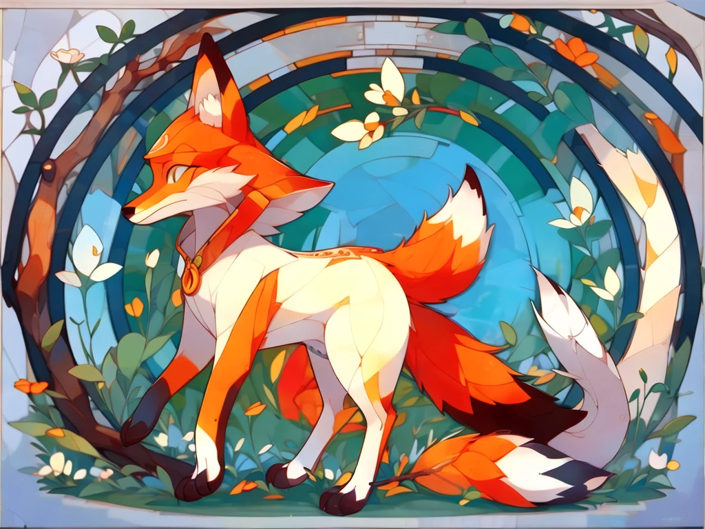 Gigant Nine-tailed fox white,(((animal))),\(boli\),full body,solo,