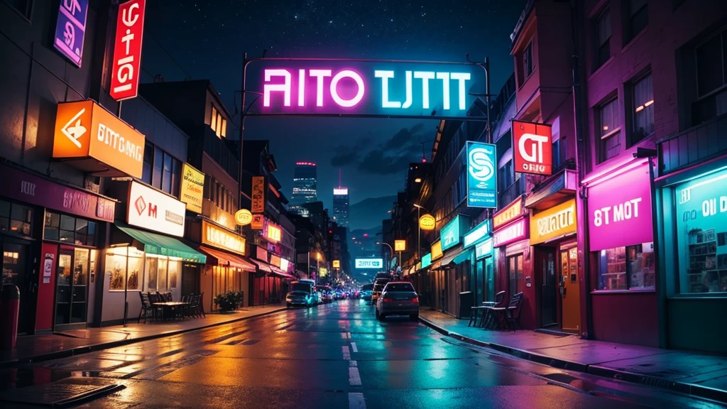 Lo-FI youtube channel banner, (DTG word: 1.8), (DTG letters: 1.8), (Three letters: 1.5), only letters, writing, abstract, colorful, neon, high resolution, high quality, neon colors, dark grey background, black grey grdient