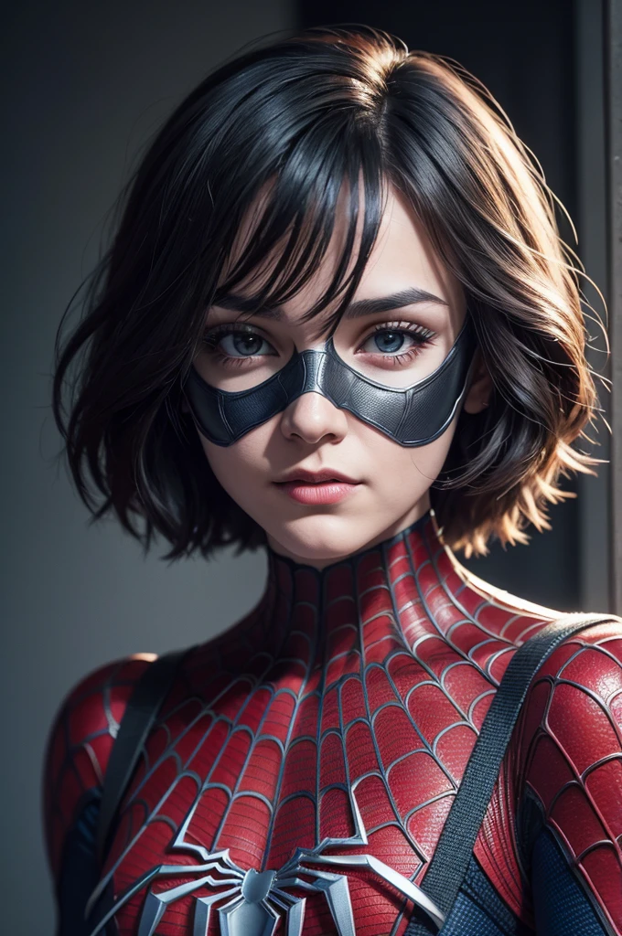 A photograph of Spider-Man, without mask, the 20s, bonitas, face detailed, looking at the camera, portraite, 8k hd, high qualiy