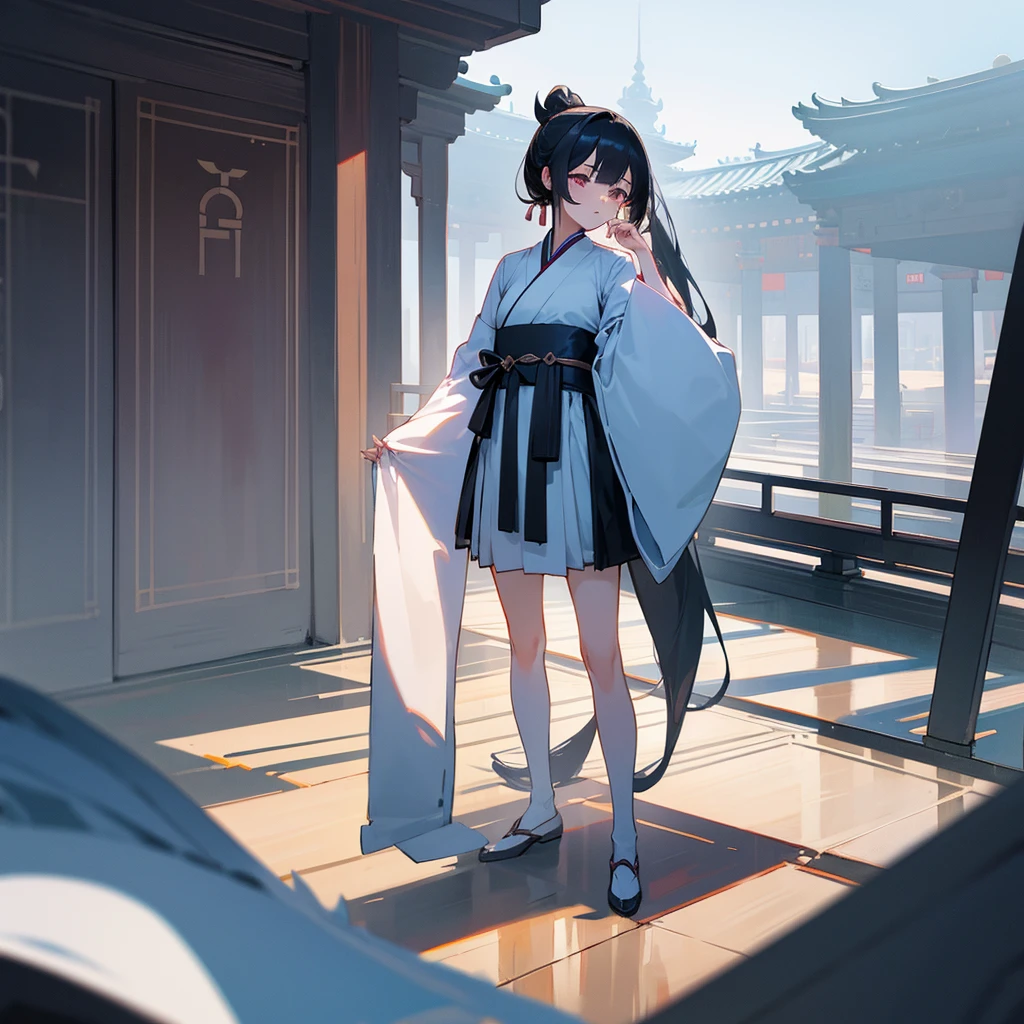 high resolution、Five Girls、Black Hanfu、Standing with your legs apart、palace、dim、Put your hand over your mouth、Long Hair、ponytail、Moe sleeves、Sneaky