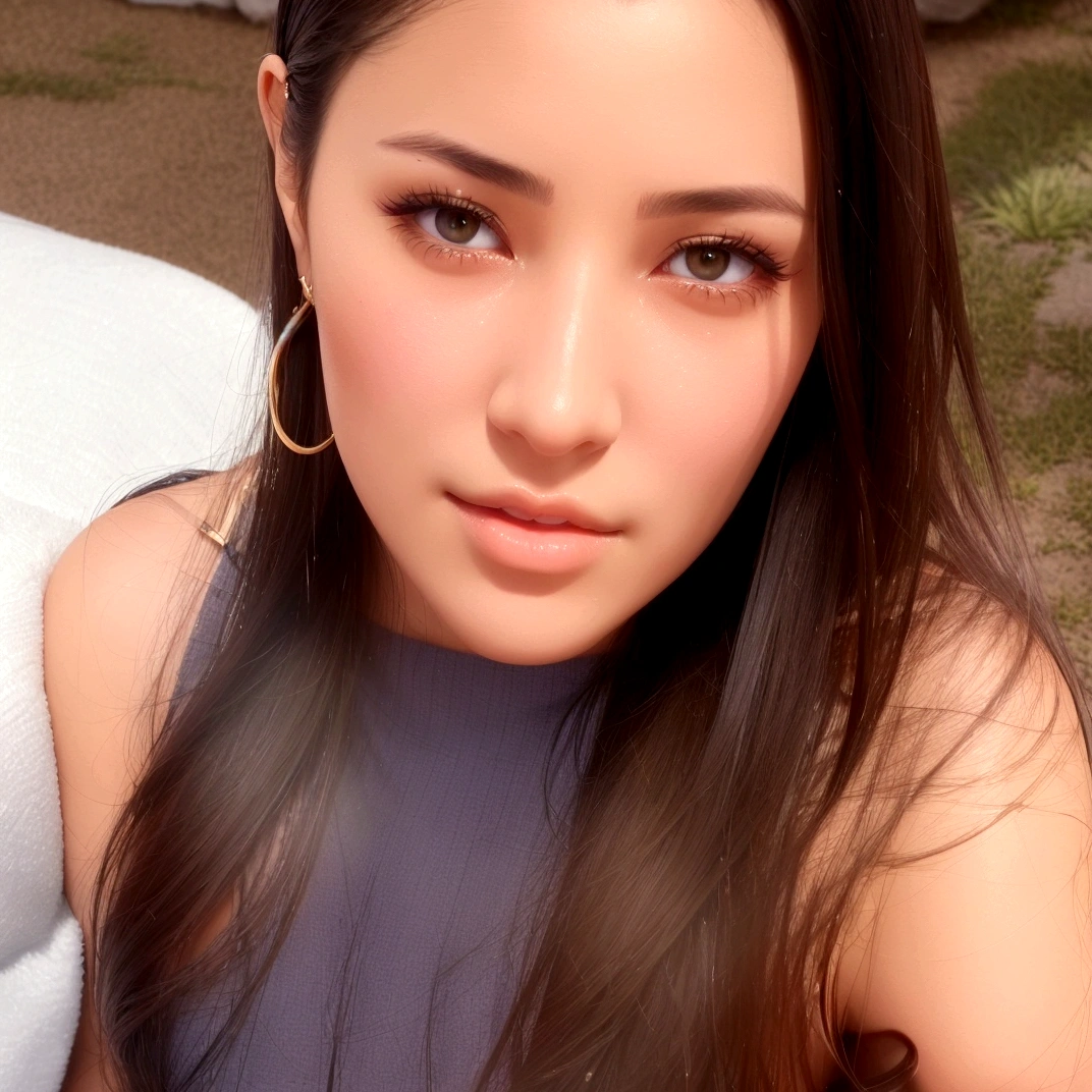 a young psychology student, de 1,63cm tall, with a more mature face of a 30 year old woman, medium body brunette with long dark brown hair, with dark brown eyes and an appearance that resembles a gypsy. She has a natural sensitivity and keen intuition, characteristics that help her deeply understand the emotions of those around her. Isabela is lively and dreamy, believing in the power of positivity and the transformative potential of psychology to promote personal growth and emotional healing. Your special connection with nature is evident in your daily routine, where he spends time meditating outdoors and practicing spiritual rituals. Determined to unite her interests in the human mind and the spiritual world, Isabela seeks to become a psychologist who doesn't just listen, but also guides his patients on journeys of self-discovery and emotional well-being. She loves studying and is modest