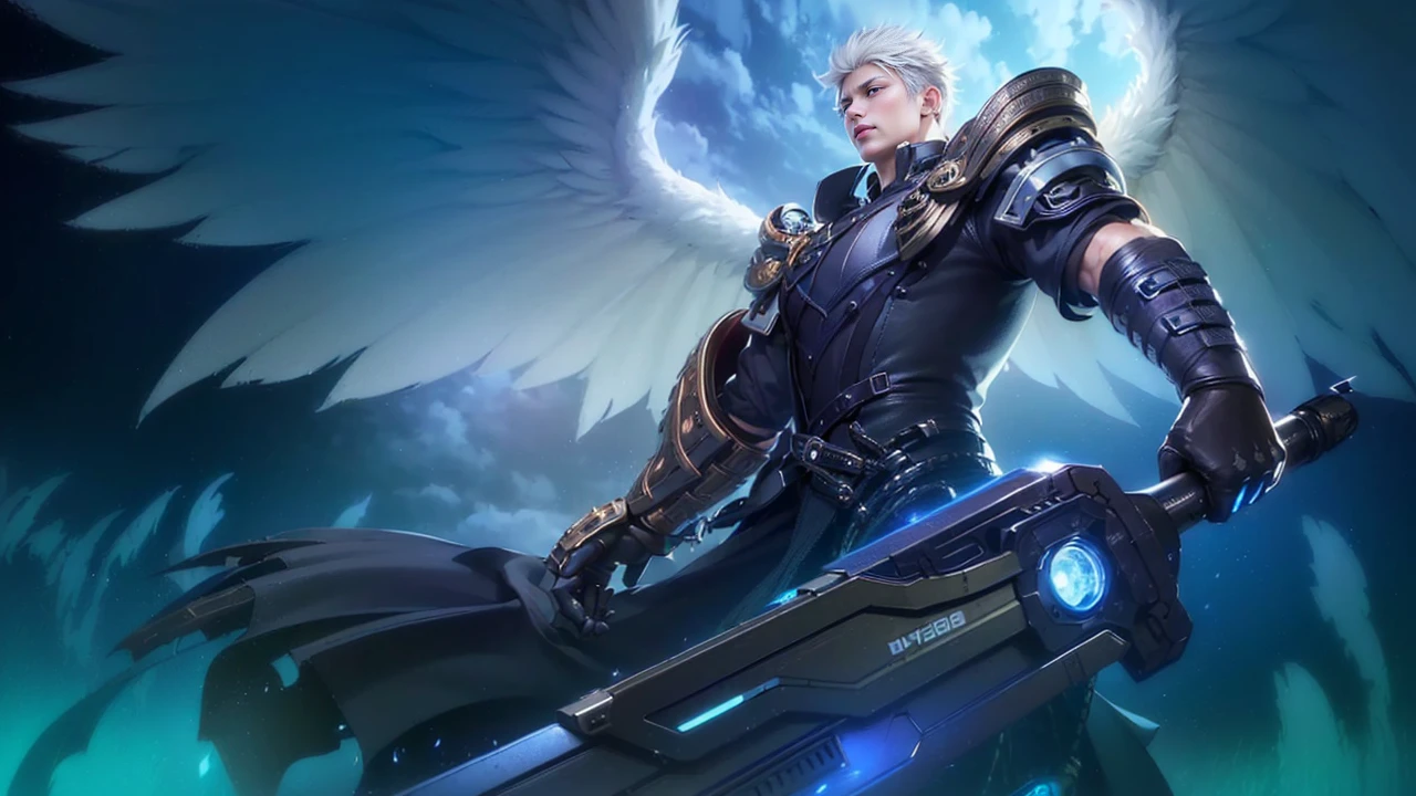masculine male, masterpiece, ((perfect eyeest quality, (semirealism:1.9), beautiful lighting, (extremely detailed CG unity 4k fhd wallpaper), High Detail, Sharp focus, dramatic outdoors, 1 boy ,19 years old, white hair, light purpel eyes.