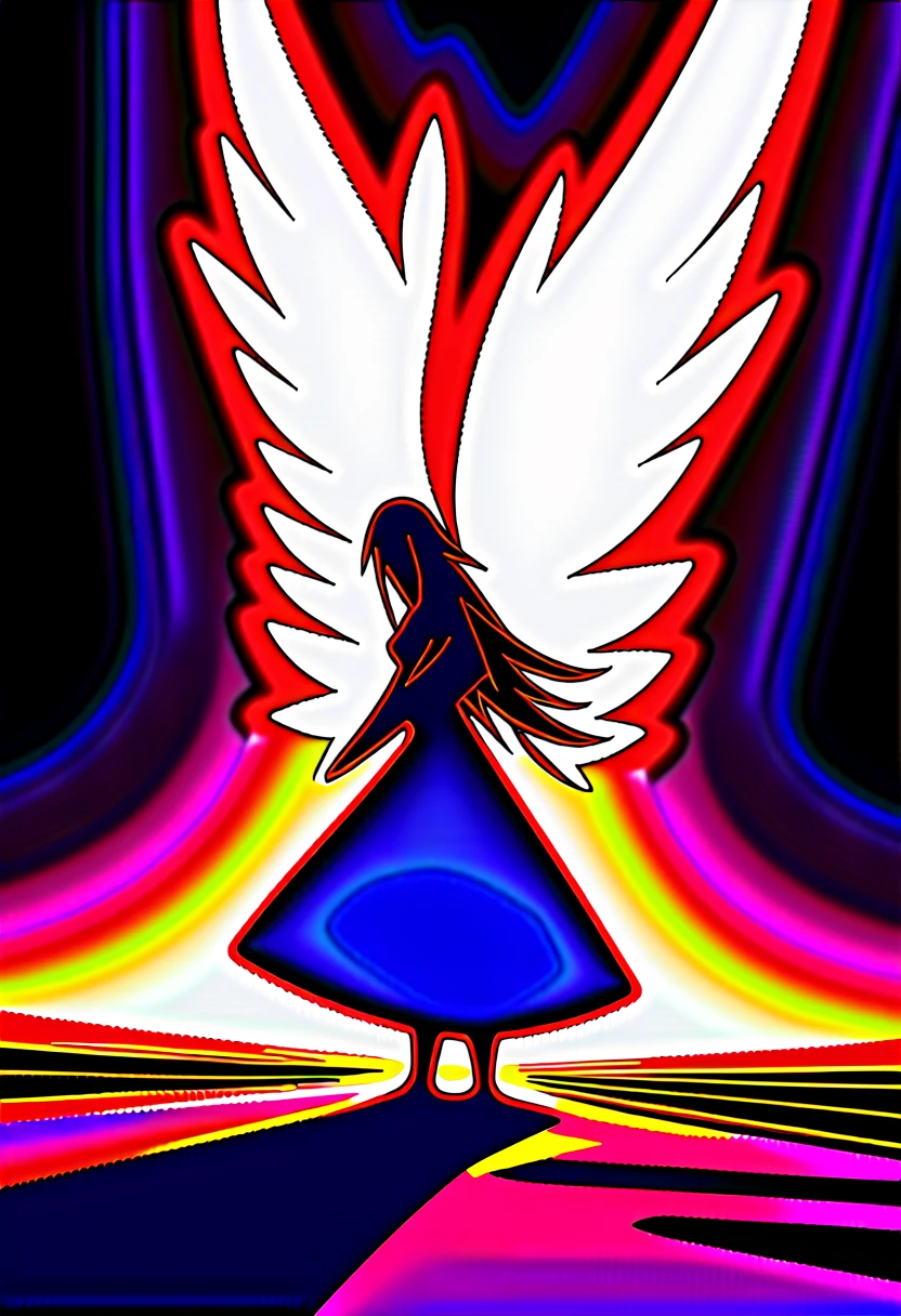 ((Highest quality)),(Ultra-high resolution),(Very detailed),(Detailed Description),((The best CG)),(masterpiece),Highly detailed art,Amazing drawing art,(Art with precise details:1.5), (Female angel:1.4),One girl, lillia, One Girl、Pink long hair、blue eyes、White dress with black lace、large pink ribbon on the chest, 聞こえるRoar, In the Dark, Shaking, The earth cracks, Standing posture, justice, Legendary, Anatomy, Roar, Extreme Speed,