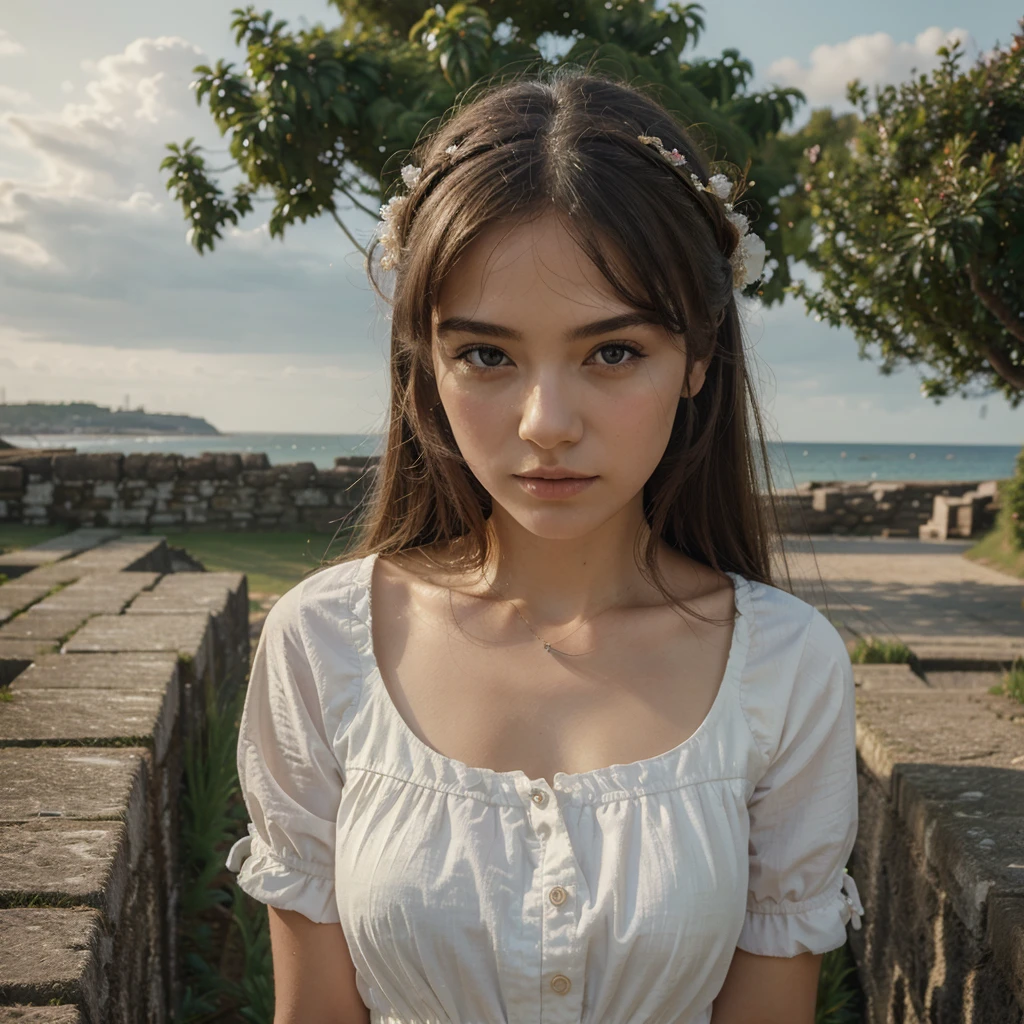 ((best quality)), ((masterpiece)), (detailed), 1girl, English, seaside