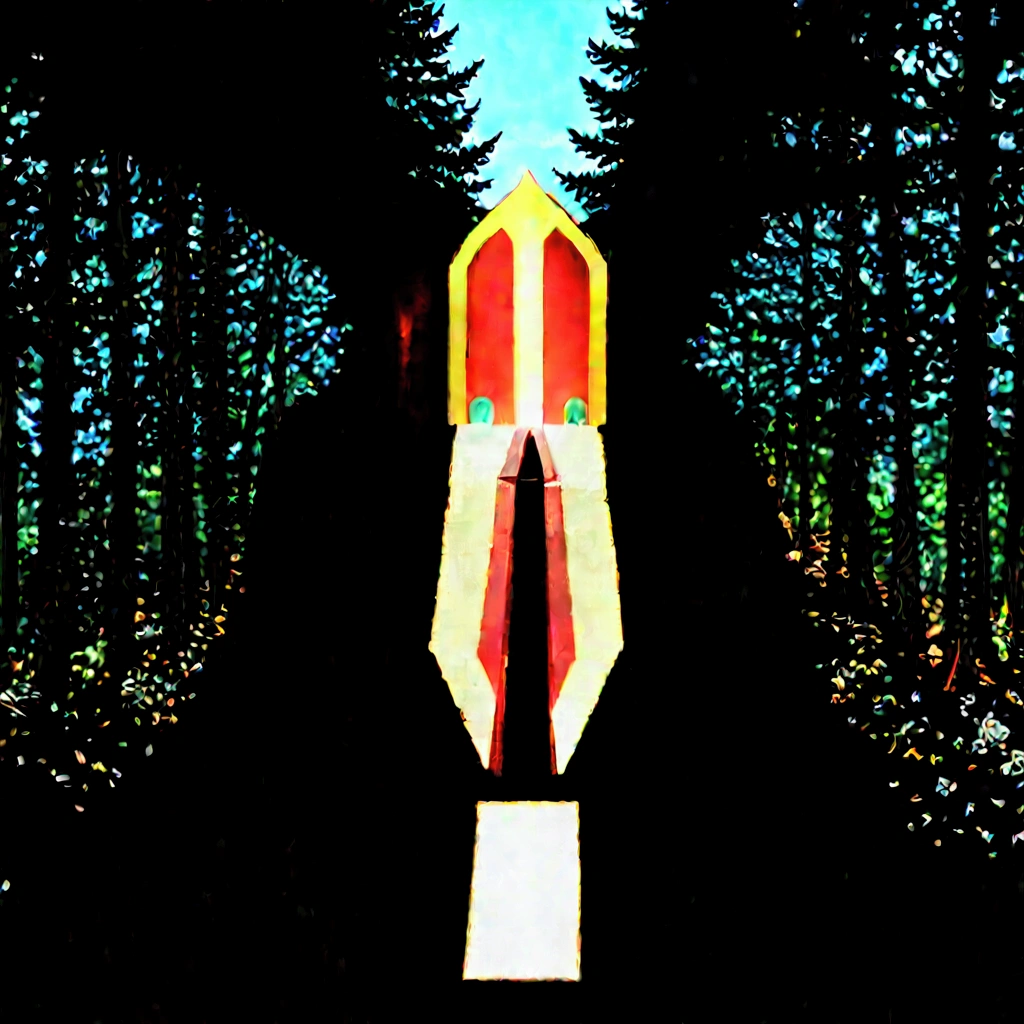 picture of small path in the forest leading to distant holy and magical forest