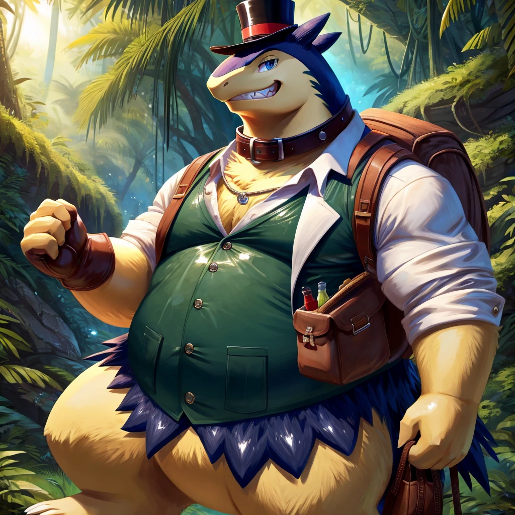 Solo, Male, fat, extremely obese, gentleman, dapper Professor Otter, with a large penis and testicles, sperm, Otter is shoving worms into the top of the penis, penis is eating worms, Otter is feeding worms to his penis, cock vore, blue eyes, (posing:1.3), (soft shading), 4k, hi res, ((detailed face, detailed)), looking at viewer, mouth wide open, steampunk, collared shirt with buttons, top hat, male focus, Explorer Outfit, glasses, monocle, bag, vest with buttons, backpack, sleeves rolled up, round eyewear, brown headwear, brown vest, Otter is wearing a glossy leather dog collar around the neck, Otter is wearing the leather collar and shirt and vest at the same time, Otter is wearing glossy white rubber gloves on the hands, wearing white rubber gloves on the feet, gloves are rubber in texture, clenching teeth, clenching fists, leather collar is glossy and shiny with a lot of detail, Otter is wearing gloves and leather collar at the same time, leather collar has a round dog-tag, leather collar is thick and detailed, worms are slimy in texture, worms are pink and gooey.